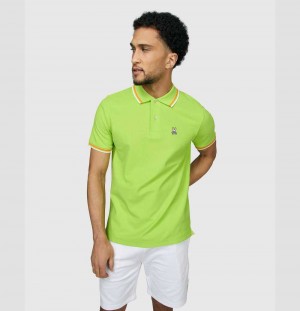 Polos Psycho Bunny Lincoln Neon Tipped Polo Hombre 322 Acid Lime | FO2380564
