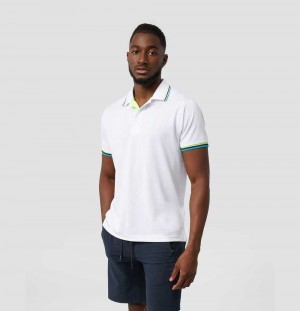Polos Psycho Bunny Mercer Sport Polo Hombre Blancos | UK0851463