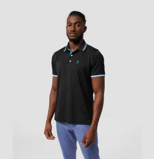 Polos Psycho Bunny Mercer Sport Polo Hombre Negros | UR4570219