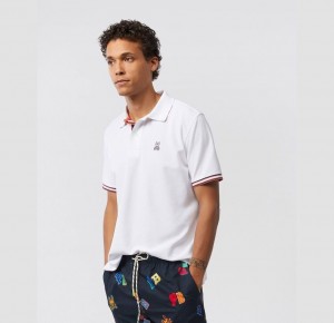 Polos Psycho Bunny Nassau Short Sleeve Polo Hombre Blancos | VN5820376
