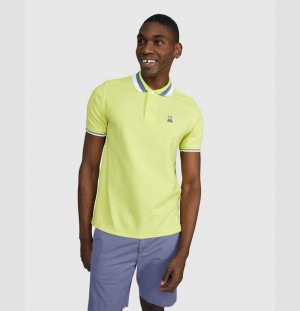 Polos Psycho Bunny Oliver Neon Tipped Polo Hombre Azules | EX1943520
