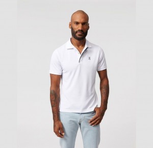 Polos Psycho Bunny Otis Sport Polo Hombre Blancos | ZA5328790