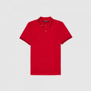 Polos Psycho Bunny Rialto Pique Polo Shirt Hombre Rojos | QB7082143