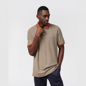 Polos Psycho Bunny Rodeo Pique Polo Shirt Hombre 238 Antique Taupe | WX4137692