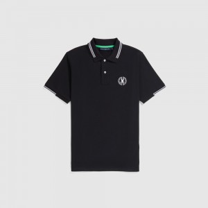 Polos Psycho Bunny Santa Fe Pique Polo Hombre Negros | VR1340682