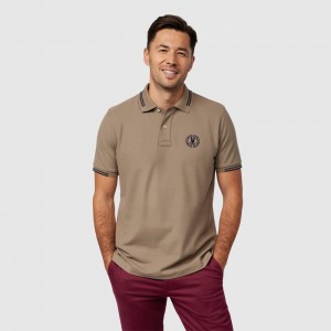 Polos Psycho Bunny Santa Fe Pique Polo Shirt Hombre 238 Antique Taupe | PR0821659