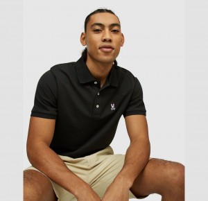 Polos Psycho Bunny Seacroft Sports Polo Hombre Negros | DN1029674