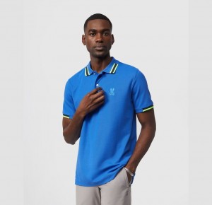 Polos Psycho Bunny Stanton Short Sleeve Knit Polo Shirts Hombre Azul Rey | IK2083741