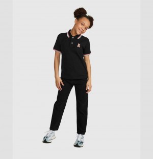 Polos Psycho Bunny Wallis Short Sleeve Polo Niños Negros | RH3465287
