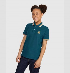 Polos Psycho Bunny Wallis Short Sleeve Polo Niños 447 Cosmic Teal | FS6309182