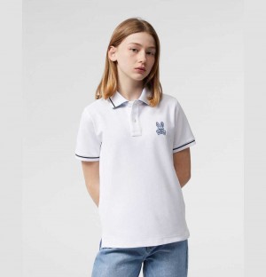 Polos Psycho Bunny Wardell Polo Niños Blancos | LS8719035