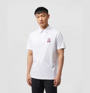 Polos Psycho Bunny Waverly Jersey Bunny Logo Polo Hombre Blancos | ED4093568