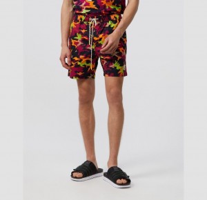 Ropa de Baño Psycho Bunny Allen Camo Swim Shorts Hombre 653 Wild Berry | WL0325678