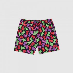 Ropa de Baño Psycho Bunny Arvin Printed Swim Hombre Negros | RJ0814579