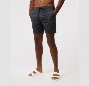 Ropa de Baño Psycho Bunny Culver Swim Shorts Hombre Negros | TG6934821