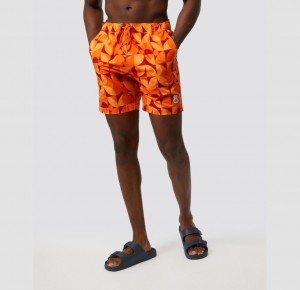 Ropa de Baño Psycho Bunny Frankie Swim Trunk Hombre Naranjas | OS7068294