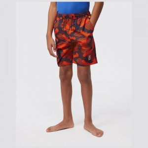 Ropa de Baño Psycho Bunny Huston Swim Trunk Niños 805 Scarlet Ibis | OH0196374