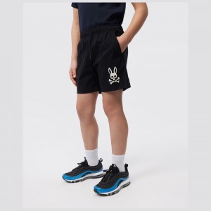 Ropa de Baño Psycho Bunny Stoke Swim Trunk Niños Negros | XM0682753