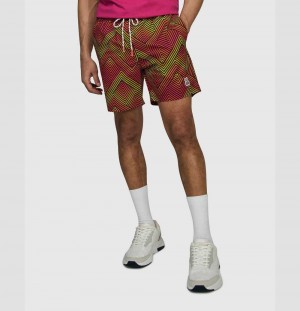 Short Psycho Bunny Adrian Chevron Swim Trunks Hombre Rosas | LS2904731