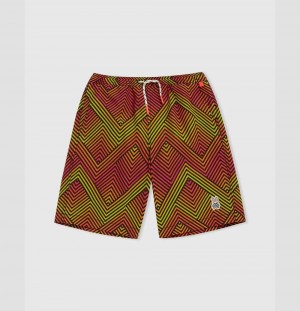 Short Psycho Bunny Adrian Chevron Swim Trunks Niños Rosas | WB0678153