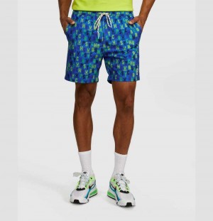 Short Psycho Bunny Bevans Swim Shorts Hombre 469 Neon Sea | QJ4120397