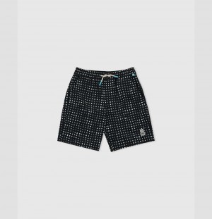 Short Psycho Bunny Bevans Swim Shorts Niños Negros | VX1568749