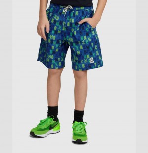 Short Psycho Bunny Bevans Swim Shorts Niños 469 Neon Sea | QJ8306175