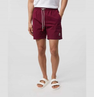 Short Psycho Bunny Bowery Hydrocromic Swim Shorts Hombre 607 Crimson | DJ1786943