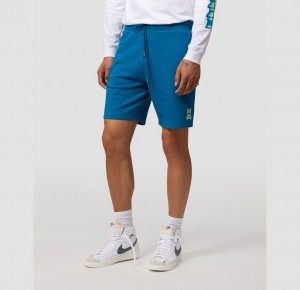 Short Psycho Bunny Gresham Embroidered Sweat Shorts Hombre 434 Aegean Sea | PX9846307