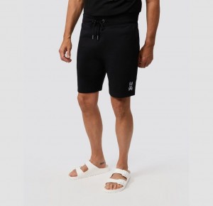 Short Psycho Bunny Gresham Embroidered Sweat Shorts Hombre Negros | HS4806921