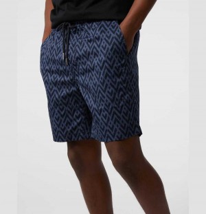 Short Psycho Bunny Harding Elastic Waist Shorts Hombre Azul Marino | DU5372160