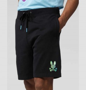 Short Psycho Bunny Hindes Sweat Shorts Hombre Negros | WN0937182