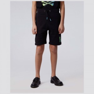 Short Psycho Bunny Hindes Sweat Shorts Niños Negros | KN5891720