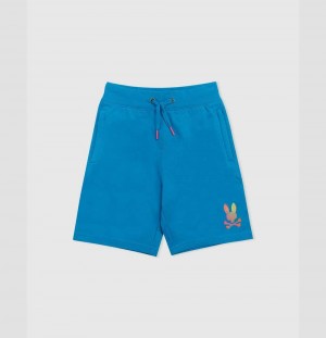 Short Psycho Bunny Hindes Sweat Shorts Niños Azules | KM4269015