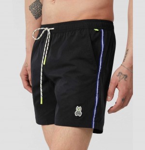 Short Psycho Bunny Hydrochromic Ratcliff Swim Shorts Hombre Negros | NJ2143607
