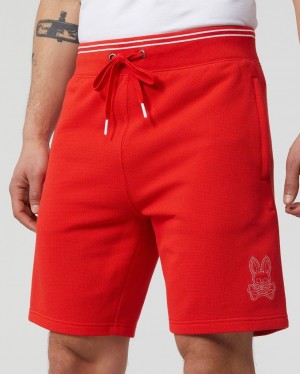 Short Psycho Bunny Larkin Shorts Hombre Rojos | IC9302814