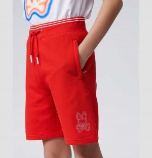 Short Psycho Bunny Larkin Shorts Niños Rojos | JX2917653