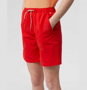 Short Psycho Bunny Larkin Swim Shorts Niños Rojos | YI1085427