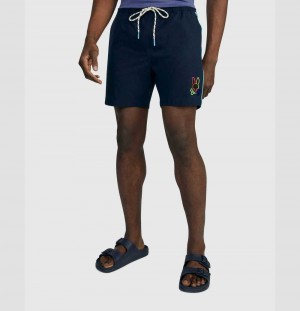 Short Psycho Bunny Leo Hydrochromic Swim Trunks Hombre Azul Marino | ZH5168794