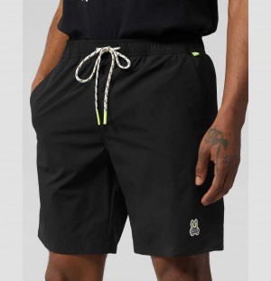 Short Psycho Bunny Long Hydrochromic Swim Trunks Hombre Negros | AB8730246