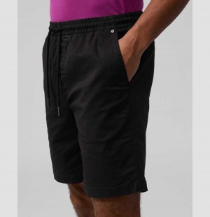 Short Psycho Bunny Long Lovett Elastic Waist Shorts Hombre Negros | IX0243615
