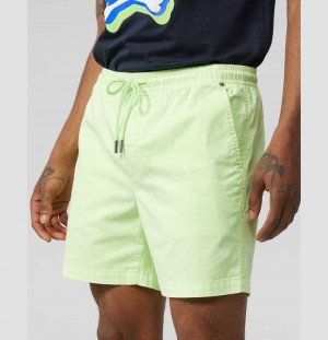 Short Psycho Bunny Lovett Elastic Waist Shorts Hombre 396 Neon Glow | EU9548162
