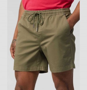 Short Psycho Bunny Lovett Elastic Waist Shorts Hombre Verde Oliva Oscuro | AS8729531