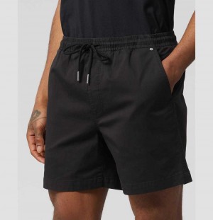 Short Psycho Bunny Lovett Elastic Waist Shorts Hombre Negros | DF5907846