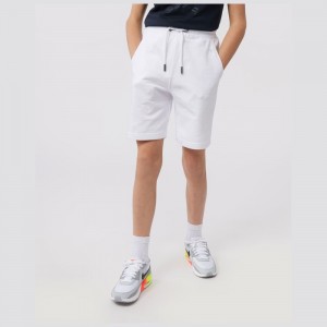 Short Psycho Bunny Woad Embroidered Sweatshort Niños Blancos | SI9743061