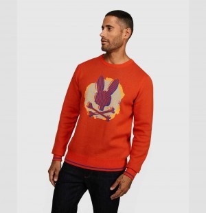 Suéteres Psycho Bunny Acker Graphic Sweater Hombre 944 Guava | UX0315689