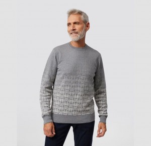 Suéteres Psycho Bunny Ashwood Gradient Bunny Sweater Hombre 498 Heather Storm | FN3910725