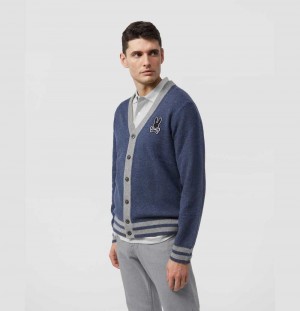 Suéteres Psycho Bunny Fulton Knitted Sweater Hombre 402 North Sea | VX3976148