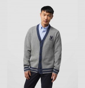 Suéteres Psycho Bunny Fulton Knitted Sweater Hombre 498 Heather Storm | EI0214375