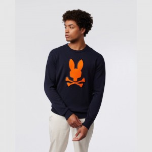 Suéteres Psycho Bunny Palmdale Sweater Hombre Azul Marino | ZP9584107